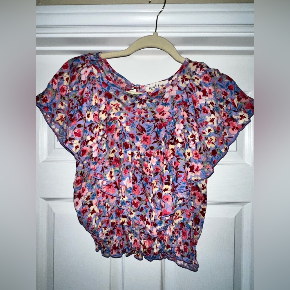 Peach Love California, size: XS, floral Crop top